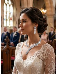 PENDIENTES BODA ELEGANTES LARGOS CON CIRCONITAS | JOYA INVITADA 2