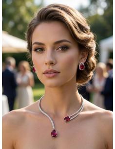 COLLAR CHOKER MADRINA E INVITADA DE BODA ROJOS | JOYA CIRCONITA 2