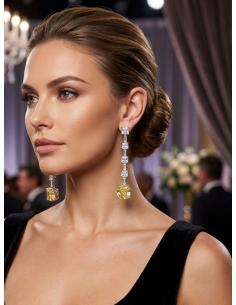 PENDIENTES PARA INVITADAS DE BODA AMARILLOS LARGOS | JOYA CIRCON 2
