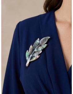 BROCHES MUJER HOJA DE NACAR PARA MADRINA DE BODA | INVITADA BAUTIZO 2