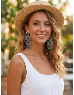 PENDIENTES VERANO LARGOS DE FLORES MULTICOLOR | INVITADA FLAMENCA 2