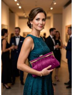 Bolso boda y fiesta bugambilia con gran capacidad | bautizo y comunion 2