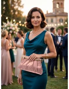 Bolso boda y fiesta rosa maquillaje gran capacidad | bautizo y comunion 2