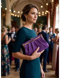 Bolso boda y fiesta morado con gran capacidad | bautizo y comunion 2