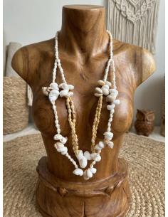 COLLARES IBIZA LARGOS DE MUJER CON CONCHAS BLANCAS | VERANO