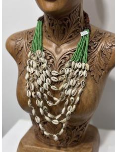 COLLARES LARGOS DE MUJER VERDES CON CONCHAS MAHORI | MODA VERANO