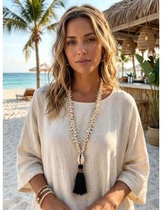COLLARES LARGOS MUJER DE CONCHAS ROSARIO IBICENCO | VERANO 2