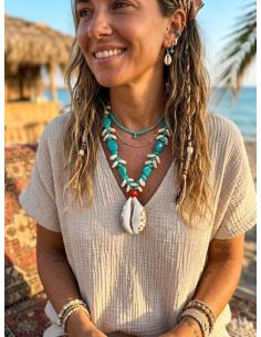 COLLARES TURQUESAS CON CONCHAS | ESTILO MEDITERRANEO 2