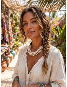 COLLARES IBICENCOS DE CONCHAS TOQUE FRESO Y MARINO | TRIBAL ARTESANAL 2