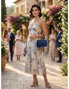 BOLSO DE FIESTA AZUL MARINO CON ASA DE MANO 2