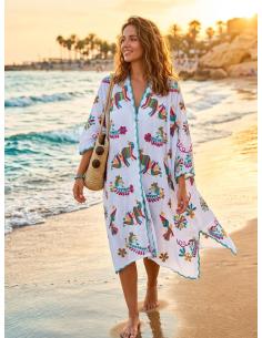 KIMONO CAFTAN DE MODA PARA MUJER EN BLANCO | MODA VERANO IBIZA 2