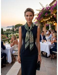 PAÑUELOS CUELLO MUJER VERDES CON TOPOS Y CACTUS | MODA CASUAL 2
