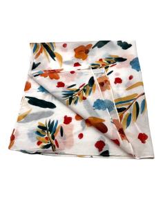 PAÑUELOS MUJER BLANCOS DE FLORES NARANJAS Y AZULES | MODA CASUAL
