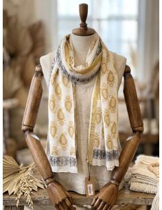 PAÑUELOS MUJER BLANCOS Y DORADOS ESTILO BOHO | MODA CASUAL