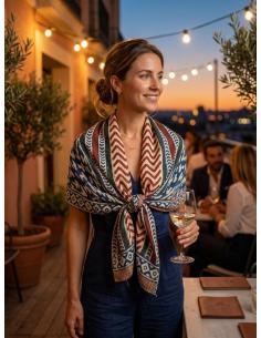 PAÑUELOS MUJER AZULES MARINO ESTILO ETNICO | MODA CASUAL BOHO CHIC 2