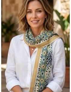 PAÑUELOS ANIMAL PRINT AZULES ESTILO BOHO CHIC | MODA CASUAL 2
