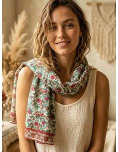 PAÑUELOS FLORAL VERDES Y FUCSIAS PAREO Y FULAR | MODA BOHO IBIZA 2