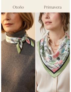 PAÑUELOS CUELLO MUJER VERDES CON ESTAMPADO FLORAL | MODA CASUAL 2