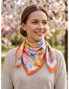 PAÑUELOS CUELLO MUJER NARANJAS DE ESTAMPADO FLORAL | MODA CASUAL 2
