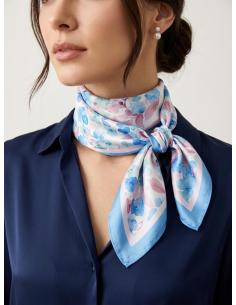 PAÑUELOS CUELLO MUJER AZULES Y ROSAS CON FLORES | MODA CASUAL 2