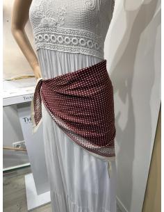 PAÑUELOS DE MUJER GRANATES CON LUNARES PEQUEÑOS | MODA CASUAL