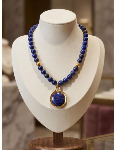 COLLARES DE PIEDRA NATURAL AZUL MARINO LAPISLAZULI | JOYA ELEGANTE