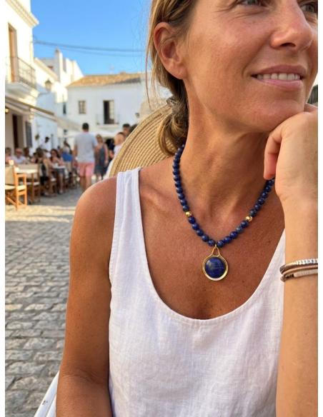 COLLARES DE PIEDRA NATURAL AZUL MARINO LAPISLAZULI | JOYA ELEGANTE