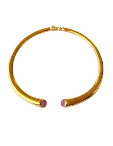COLLAR BODA CHOKER DORADO CON BUGAMBILIA | BAÑO DE ORO