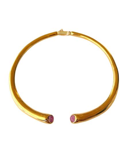 COLLAR BODA CHOKER DORADO CON BUGAMBILIA | BAÑO DE ORO