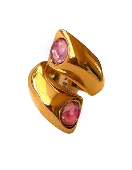 ANILLO PARA MADRINA E INVITADA BUGAMBILIA BAÑO ORO | JOYA BODA