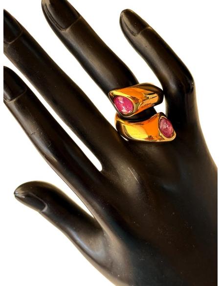 ANILLO PARA MADRINA E INVITADA BUGAMBILIA BAÑO ORO | JOYA BODA