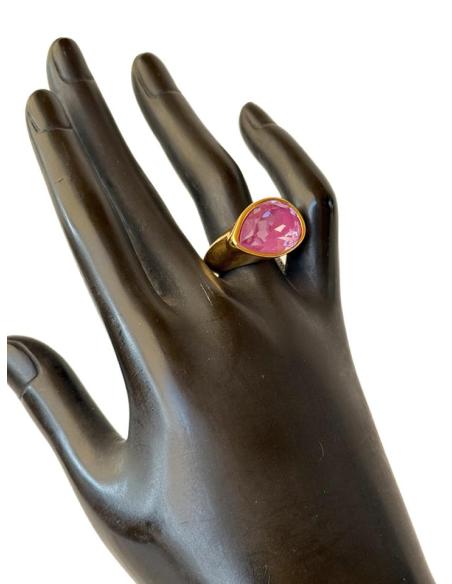 ANILLOS INVITADA Y MADRINA DE BODA GOTA BUGAMBILIA | JOYA BAÑO ORO