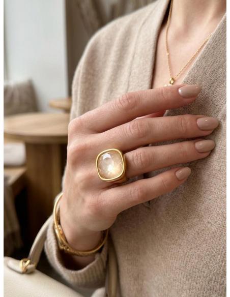 ANILLOS BLANCOS GRANDES DE GALA Y BODA | JOYA BAÑO ORO