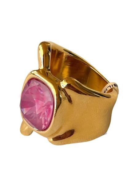 ANILLOS INVITADA BUGAMBILIAS CON BAÑO DE ORO | JOYA BODA Y GALA