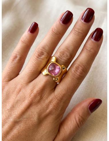 ANILLOS INVITADA BUGAMBILIAS CON BAÑO DE ORO | JOYA BODA Y GALA