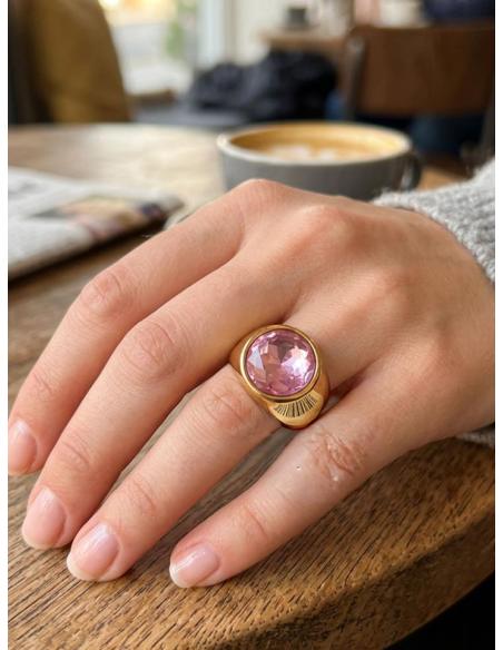 ANILLOS PARA MUJER DESTELLOS BUGAMBILIA PARA BODAS | JOYA BAÑO ORO