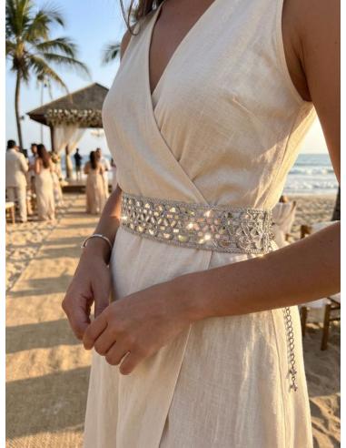 CINTURONES PLATEADOS ESPEJO PARA INVITADAS DE BODA | ACCESORIOS MUJER