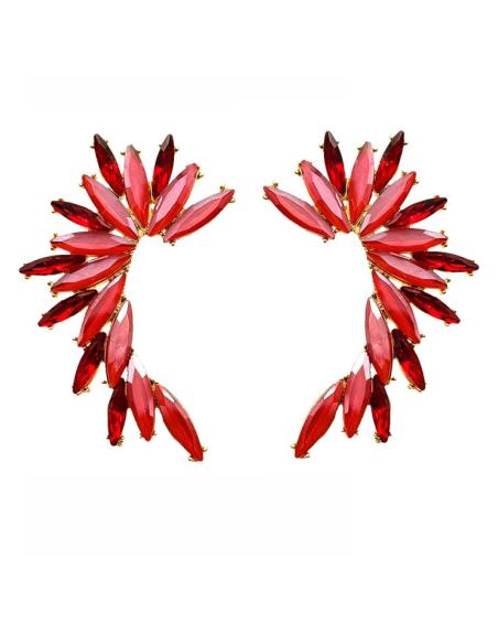 PENDIENTES LARGOS MUJER ROJOS DE CRISTAL PARA BODA