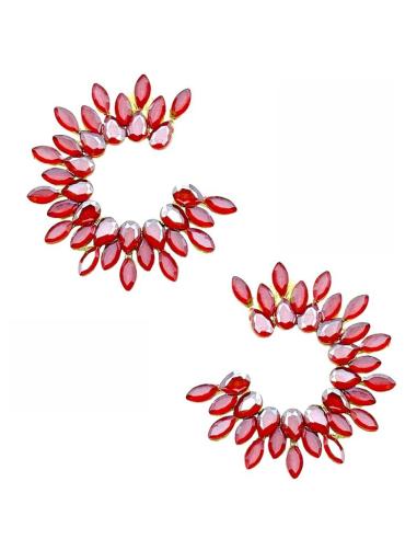 PENDIENTES LARGOS MUJER ROJOS DE CRISTAL PARA BODA