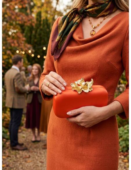 BOLSOS INVITADA DE BODA NARANJAS CIERRE ORQUIDEA | OTOÑO INVIERNO