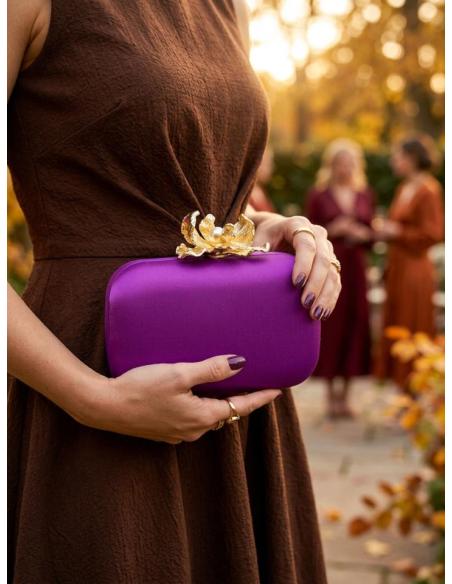 BOLSO MORADO CON CIERRE ORQUIDEA PARA MADRINAS | BODAS OTOÑO