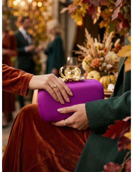 BOLSO MORADO CON CIERRE ORQUIDEA PARA MADRINAS | BODAS OTOÑO