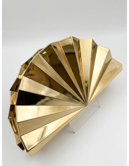 BOLSO FIESTA DORADO PARA MADRINA BODA INVIERNO | CLUTCH ORIGINAL ABANICO