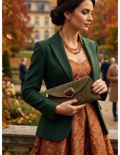 BOLSOS INVITADA DE BODA VERDE MILITAR CARTERA | MODA MUJER 2
