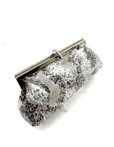 BOLSOS BODA PLATEADO ESTILO VNTAGE CON PEDRERIA | INVITADA MADRINA