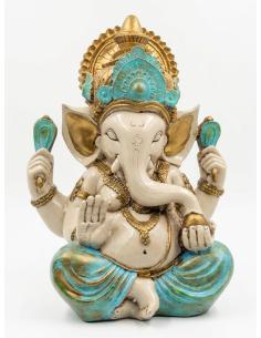 FIGURA DECORATIVA PARA EL HOGAR GANESHA AZUL | BOHO IBICENCO