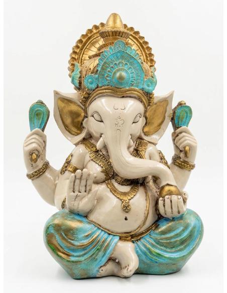 FIGURA DECORATIVA PARA EL HOGAR GANESHA AZUL | BOHO IBICENCO