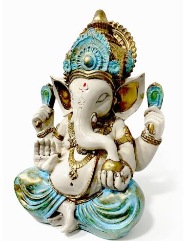 FIGURA DECORATIVA PARA EL HOGAR GANESHA AZUL | BOHO IBICENCO