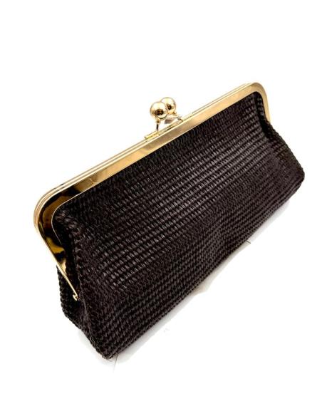 BOLSO RAFIA MARRON BOQUILLA VINTAGE CASUAL Y BODA | GRAN CAPACIDAD