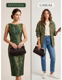 BOLSO RAFIA MARRON BOQUILLA VINTAGE CASUAL Y BODA | GRAN CAPACIDAD 2